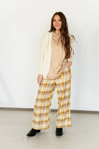 TH2109 - MUSTARD PLAID PANT(7 Piece)