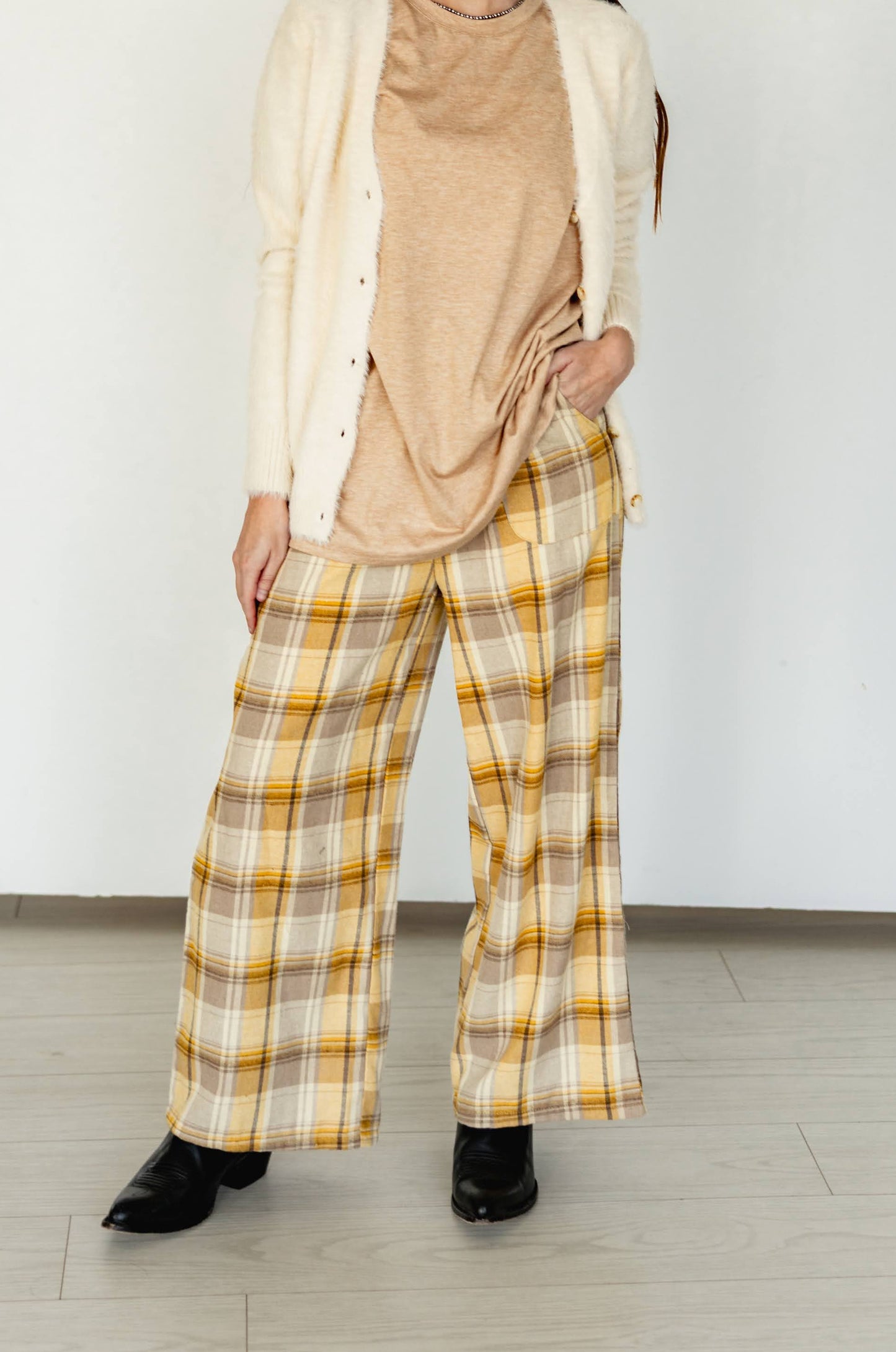 TH2109 - MUSTARD PLAID PANT(7 Piece)
