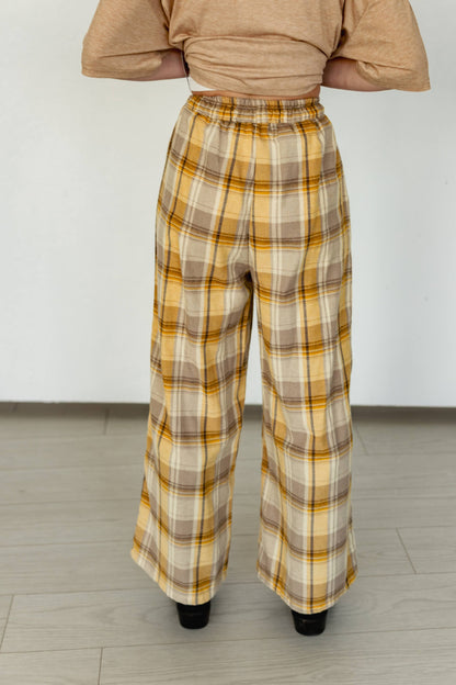 TH2109 - MUSTARD PLAID PANT(7 Piece)
