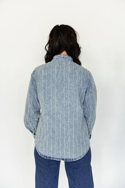 TH906 LIGHT DENIM STRIPE SHACKET (7 Piece)