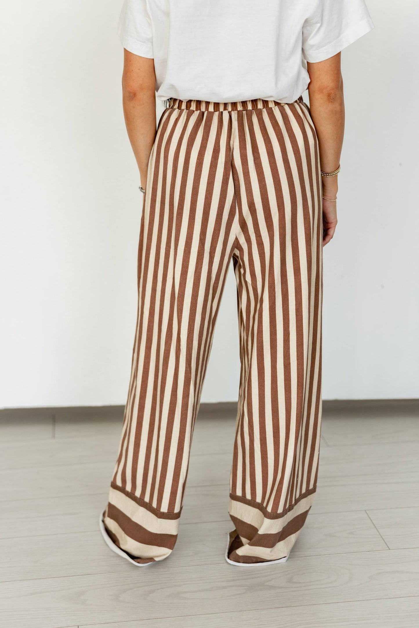 TH2109 BROWN /TAN  STRIPE PANT(7 Piece)