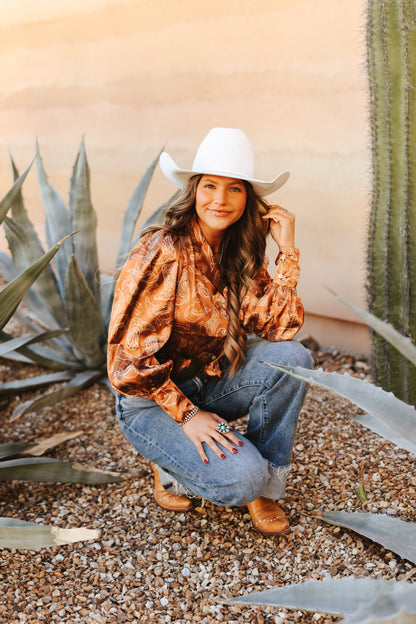 TH11 SATIN BROWN WESTERN THINGS (7 Piece)