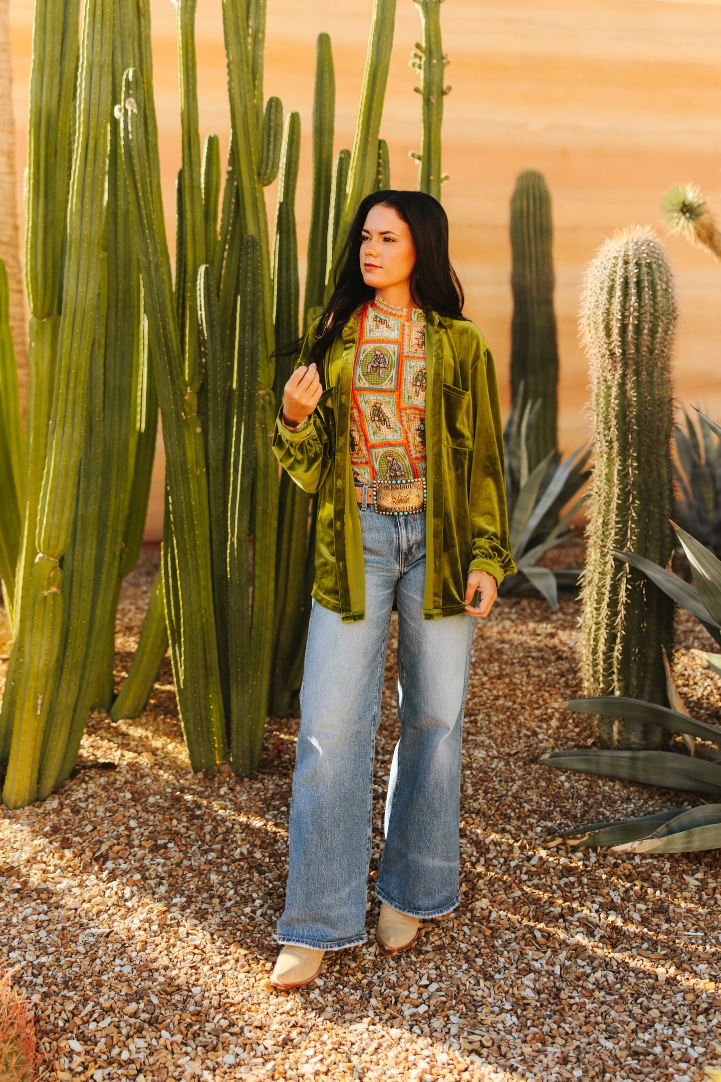 TH2780 S305 GREEN VELVET TOP (1 Pieces)