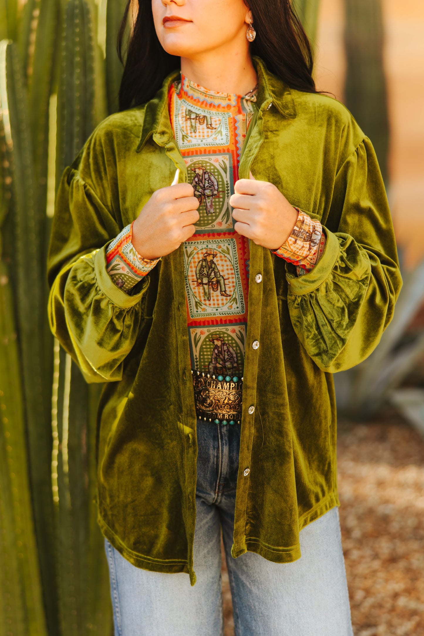 TH2780 S305 GREEN VELVET TOP (1 Pieces)