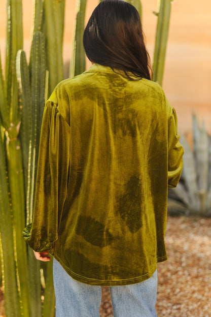 TH2780 S305 GREEN VELVET TOP (1 Pieces)