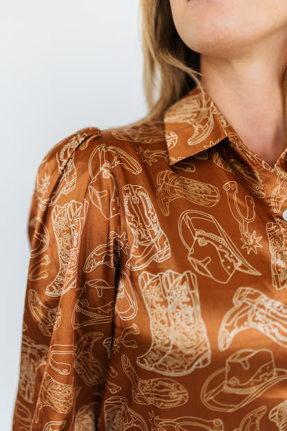 TH11 SATIN BROWN WESTERN THINGS (7 Piece)