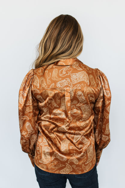 TH11 SATIN BROWN WESTERN THINGS (7 Piece)