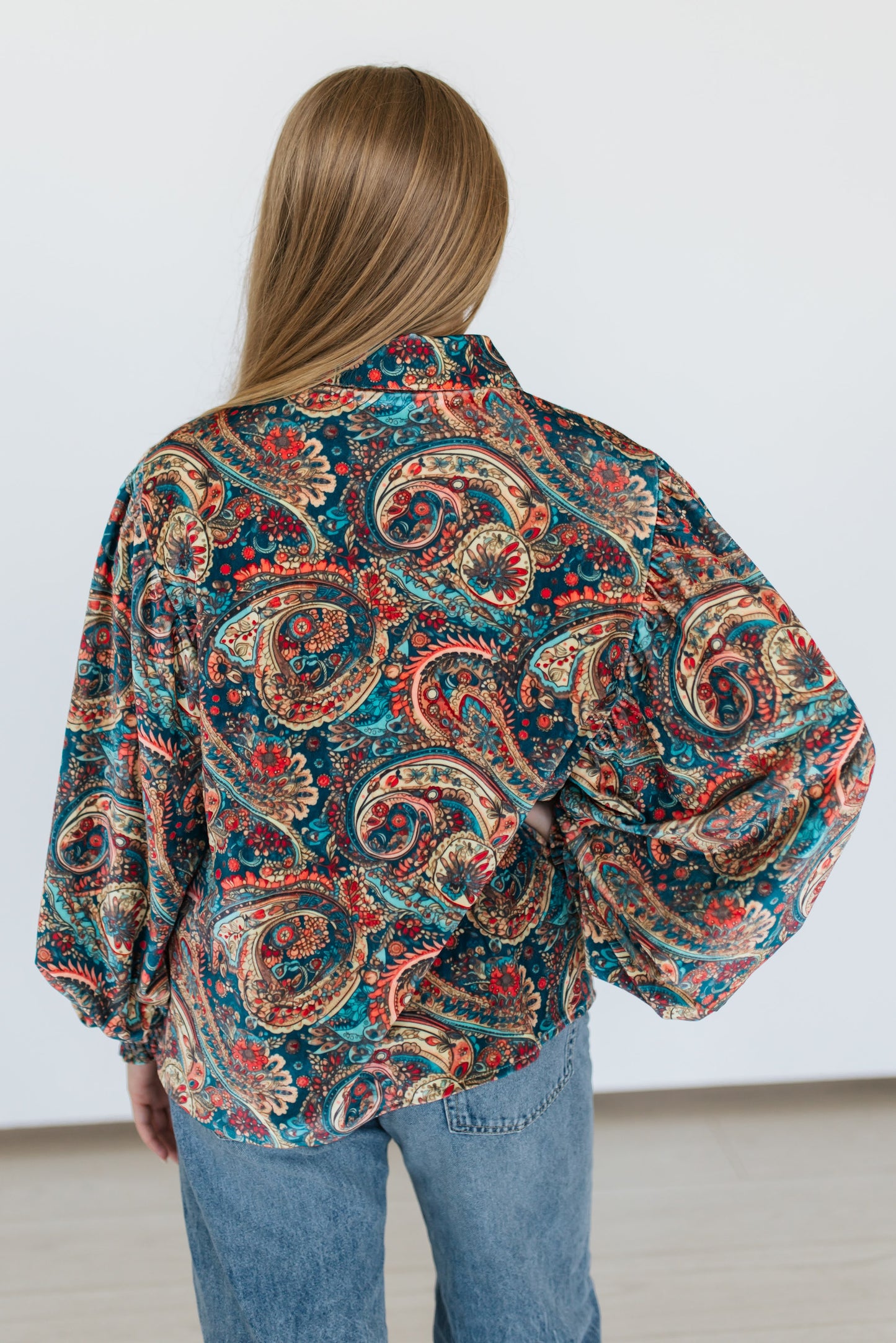 TH23 PAISELY VELVET TOP (7 Piece)