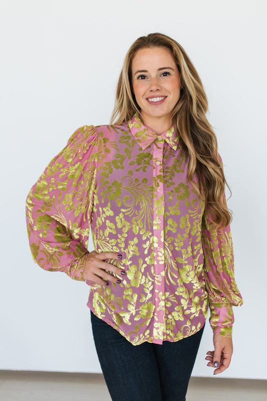 TH23 PINK GREEN VELVET (7 Piece)