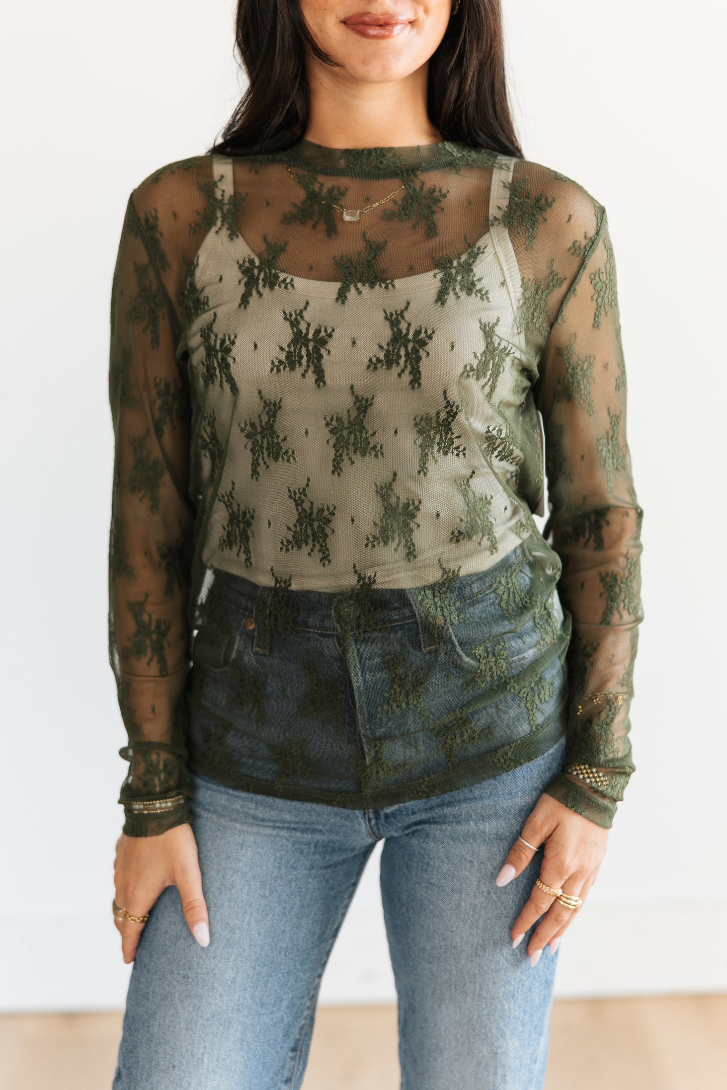 TH1221 R13 LACE TOPS OLIVE (7 Piece)