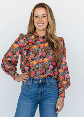 TH2786 PETAL PUNCH YOKE PUFF BLOUSE (7 Piece)