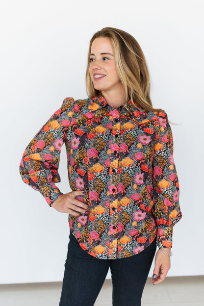 TH2786 S239 PETAL PUNCH YOKE PUFF BLOUSE (1 Piece)