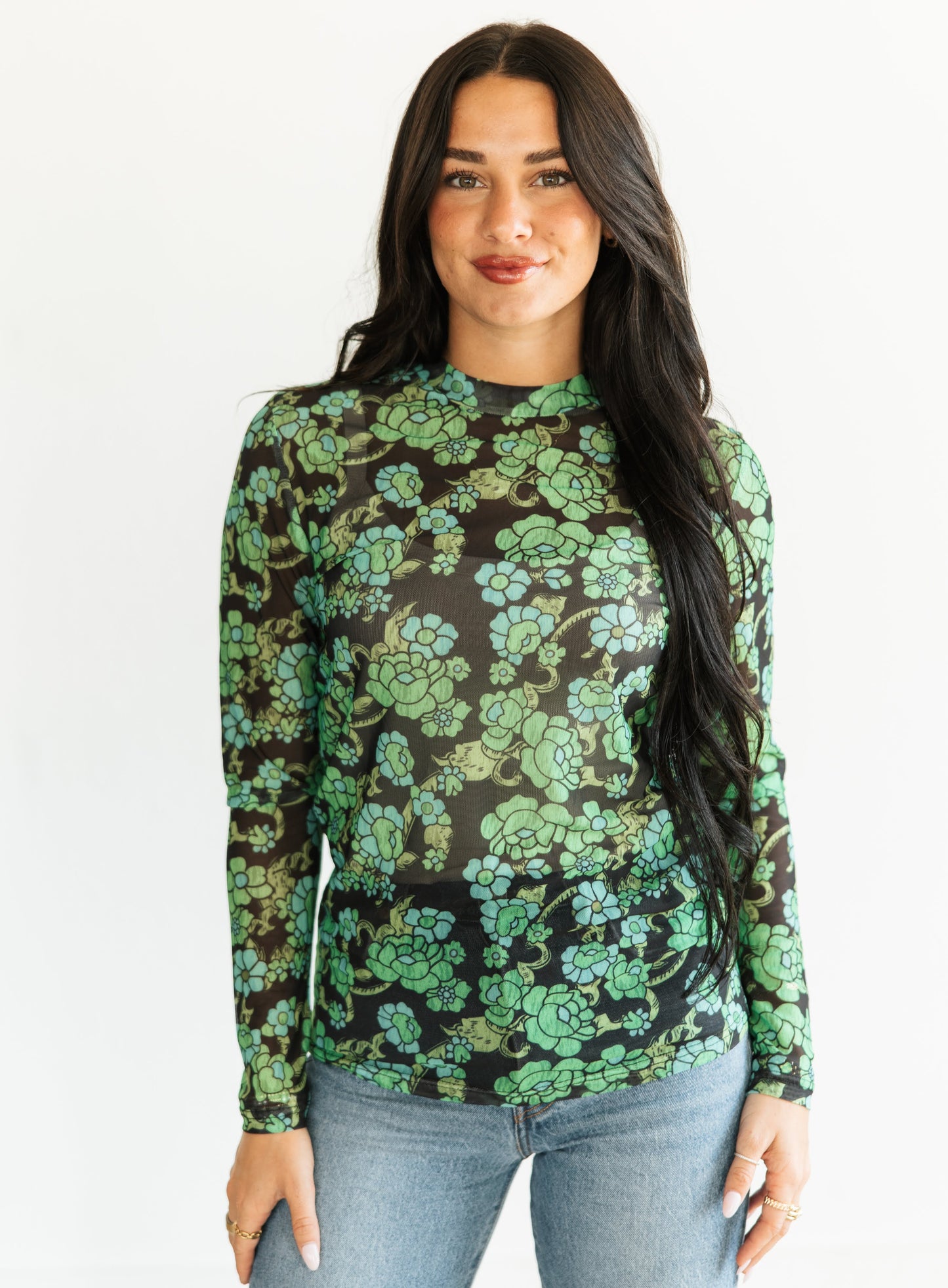 TH1221 GREEN FLORAL  (7 Piece)