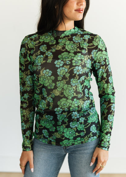 TH1221 GREEN FLORAL  (7 Piece)