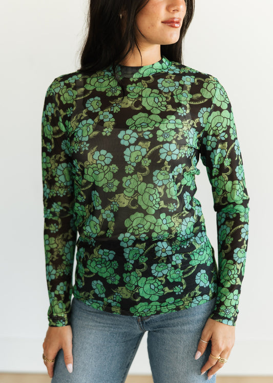 TH1221 GREEN FLORAL  (1 Piece)