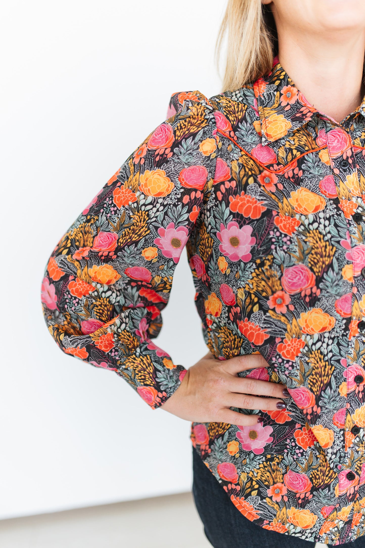 TH2786 PETAL PUNCH YOKE PUFF BLOUSE (7 Piece)