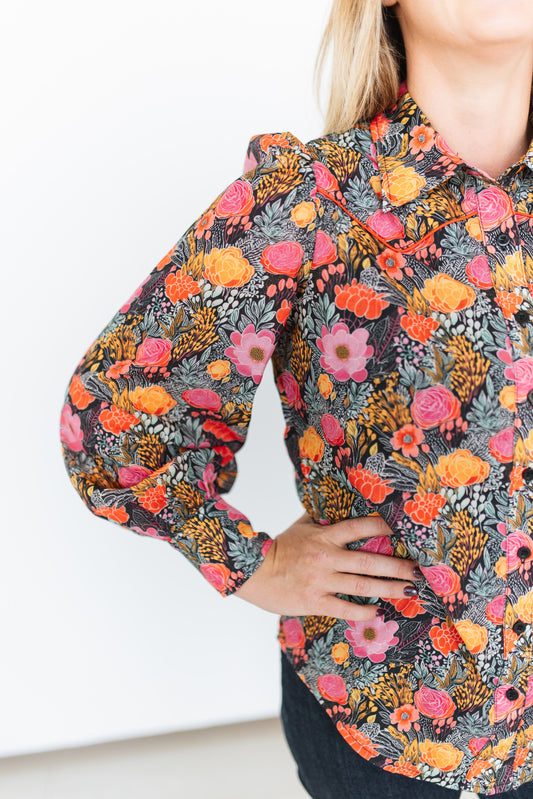 TH2786 PETAL PUNCH YOKE PUFF BLOUSE (7 Piece)