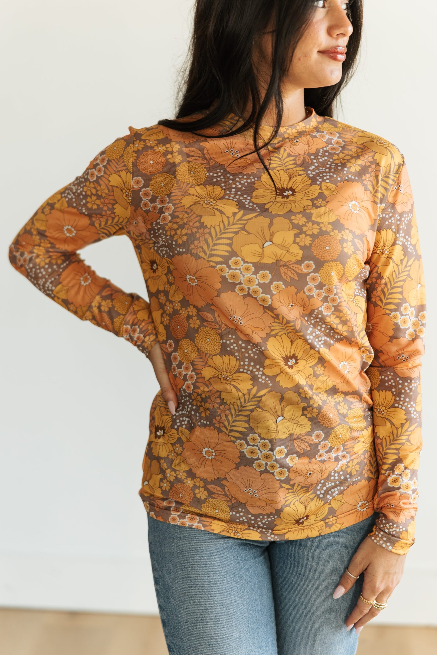 TH1221 VINTAGE FLORAL MESH TOP ( 1 Piece)