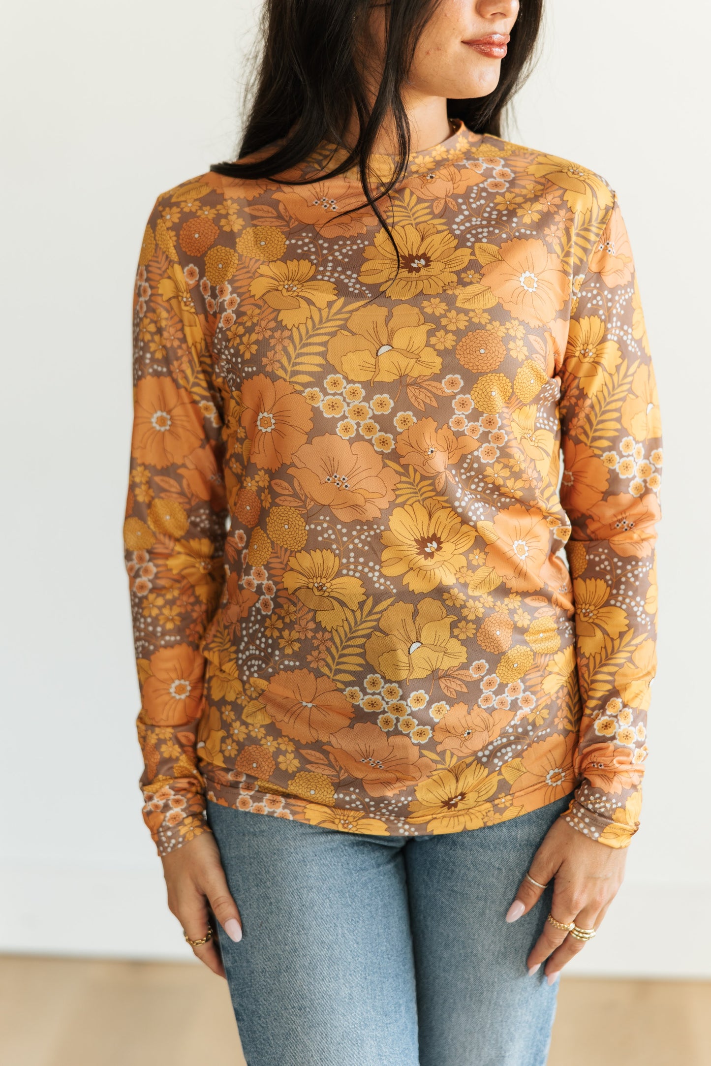 TH1221 VINTAGE FLORAL MESH TOP ( 1 Piece)