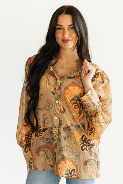 TH11 BROWN PAISLEY  BLOUSE (7 Piece)