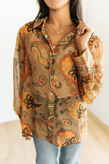 TH11 BROWN PAISLEY  BLOUSE (7 Piece)