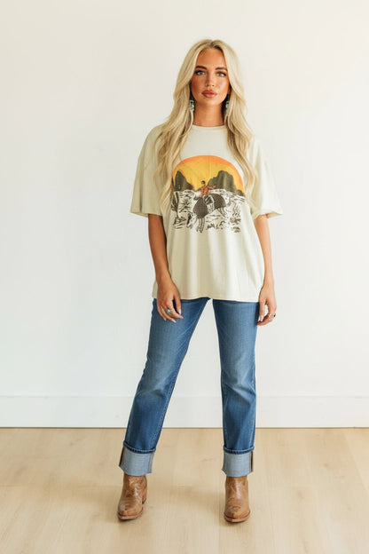 VR2 TAN ARMADILLO COWBOY GRAPHIC TEE  (7 PIECE WOMEN)