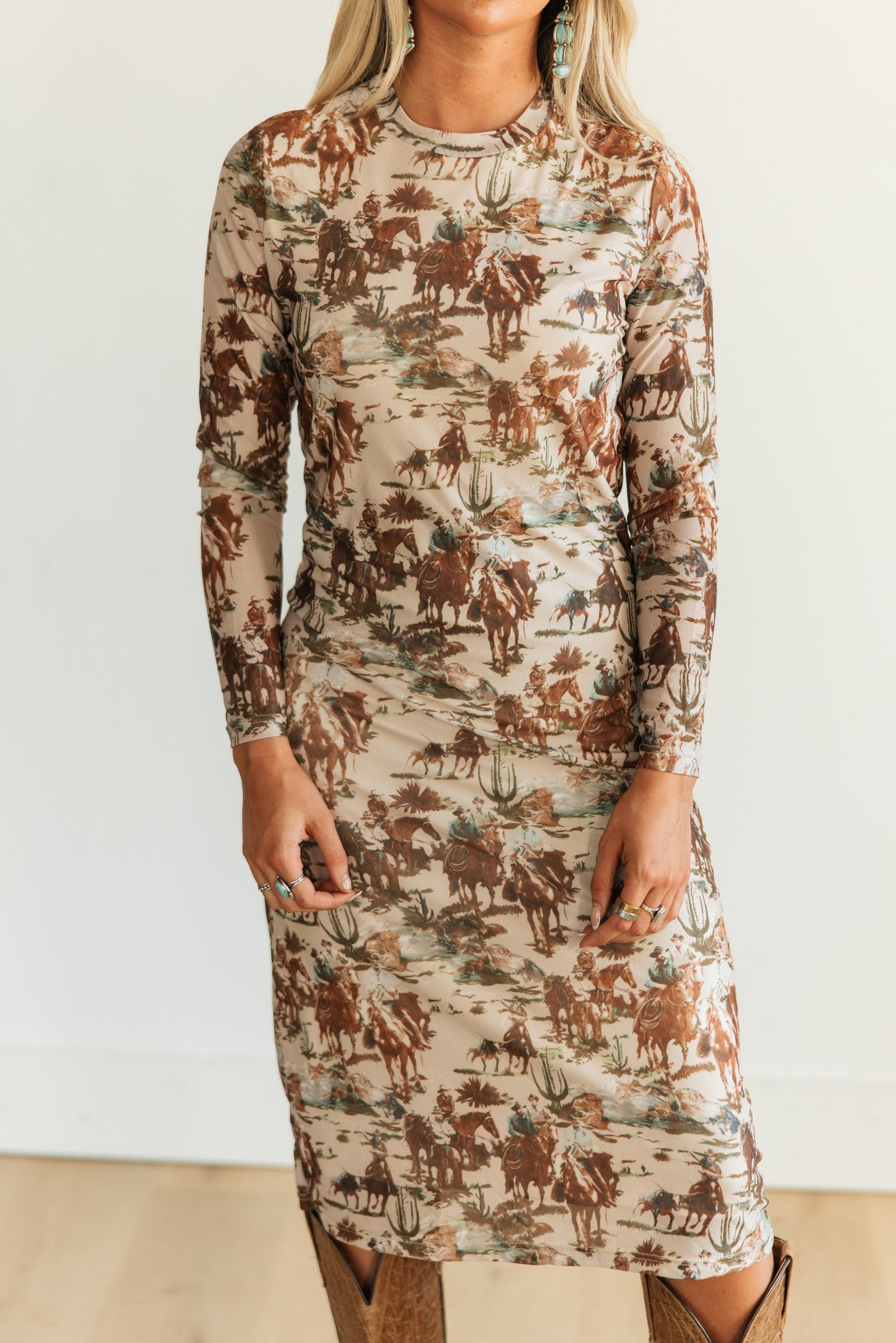 TH1301 COWBOY MESH ALINE DRESS (7 Piece)