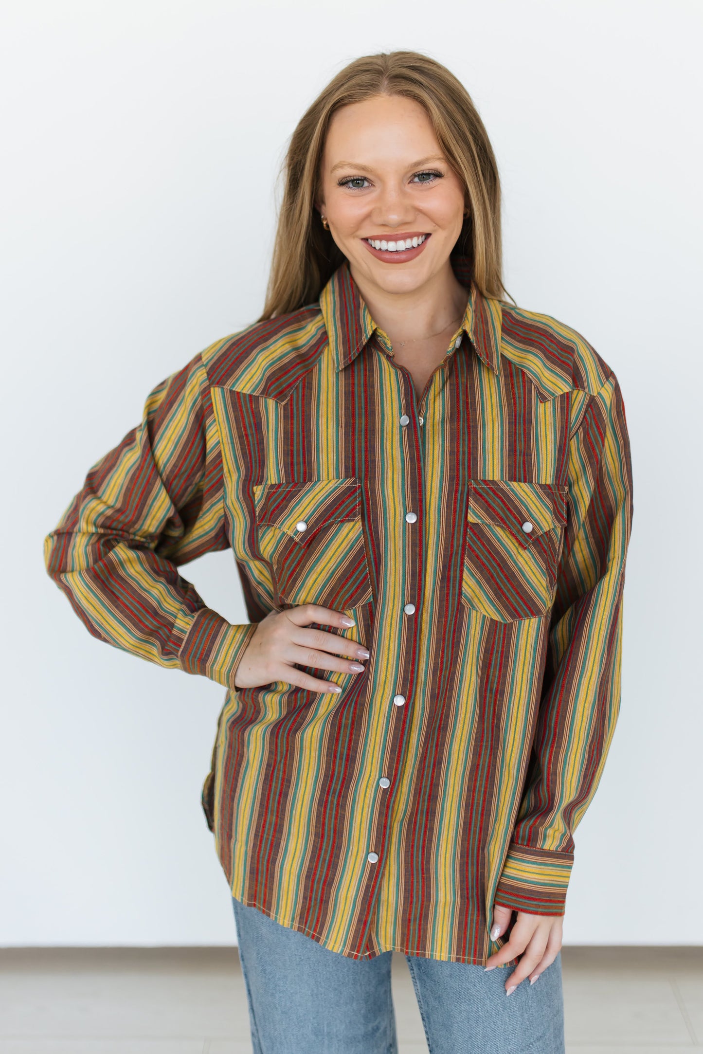 TH15 OLIVE VINTAGE STRIP TOP (7 Pieces)