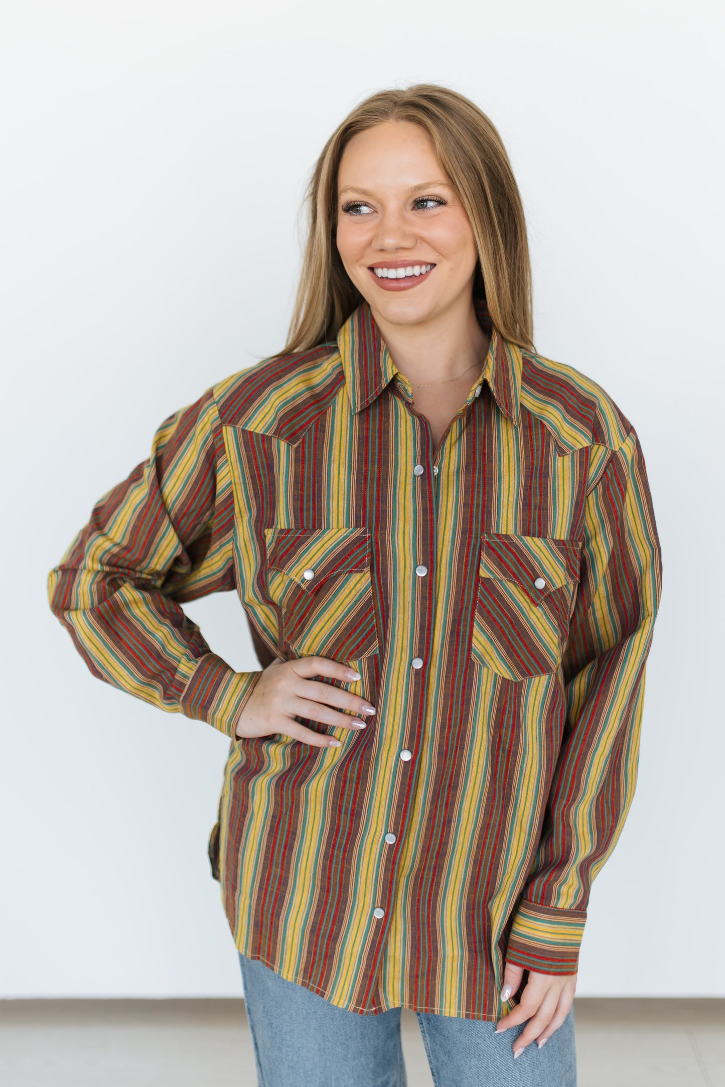 TH15 OLIVE VINTAGE STRIP TOP (7 Pieces)