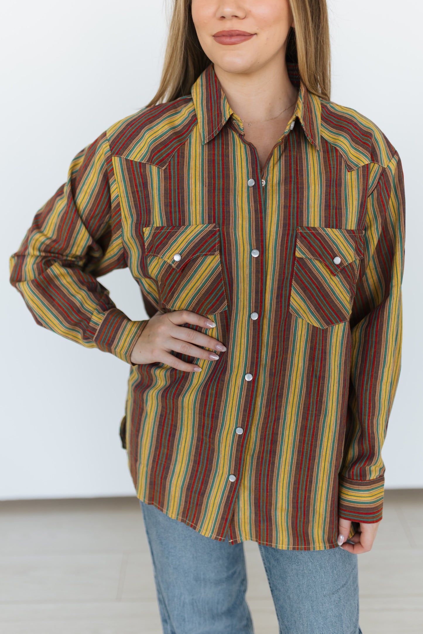 TH15 OLIVE VINTAGE STRIP TOP (7 Pieces)