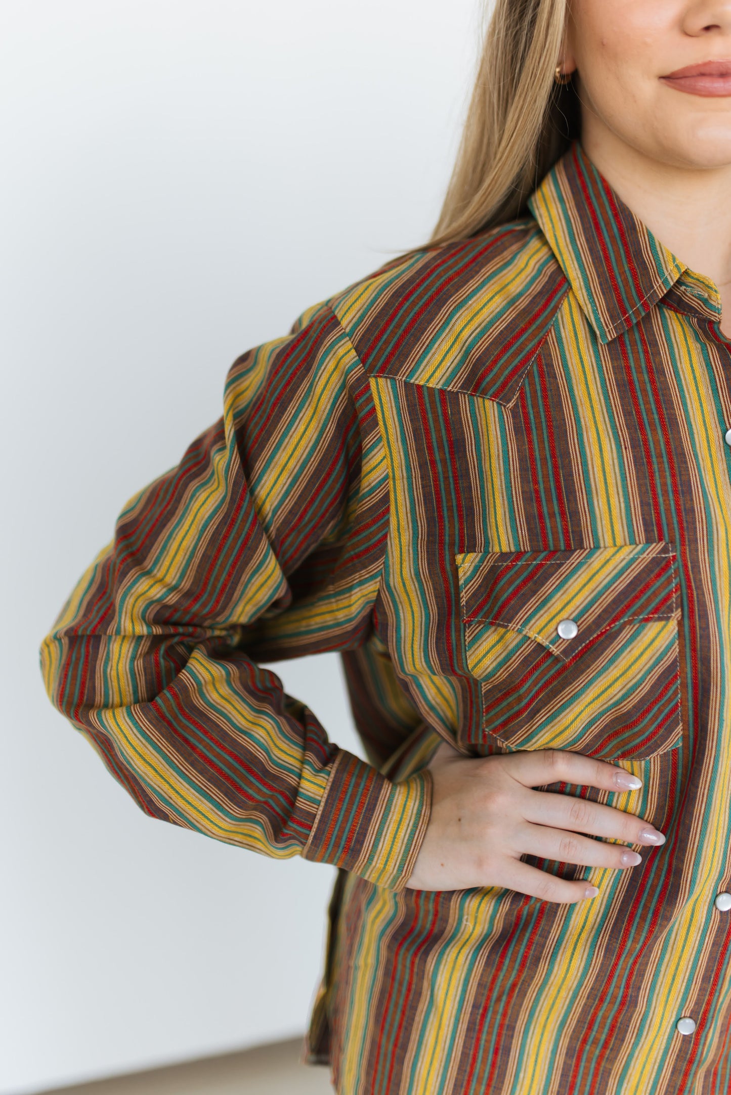 TH15 OLIVE VINTAGE STRIP TOP (7 Pieces)