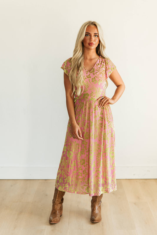 TH240 PINK GREEN DRESS (7 Piece)