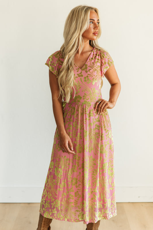 TH240 PINK GREEN DRESS (7 Piece)