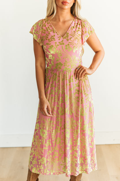 TH240 S187 PINK GREEN DRESS (1 Piece)