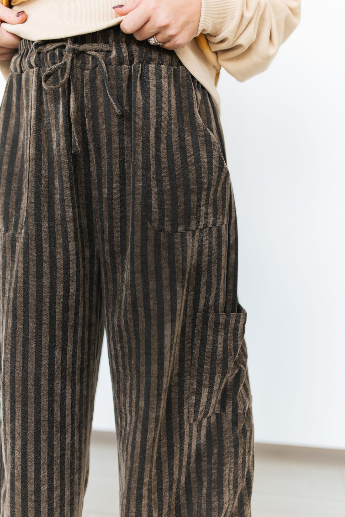 TH132 TERRY STRIPED BLACK (7 Piece)