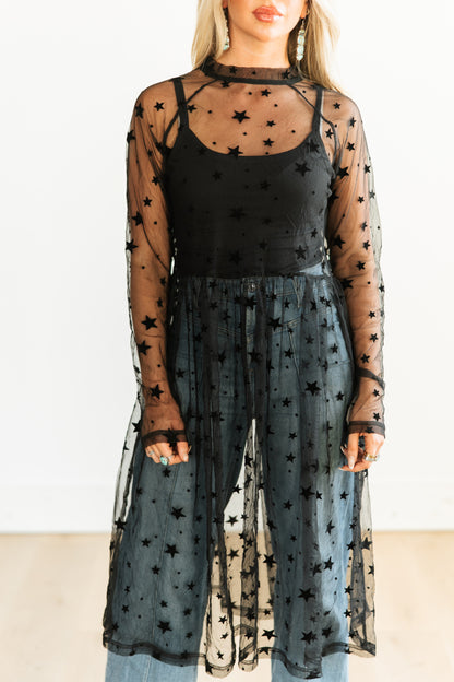 TH43 25F BLACK STAR OVERLAY DRESS (7 Piece)