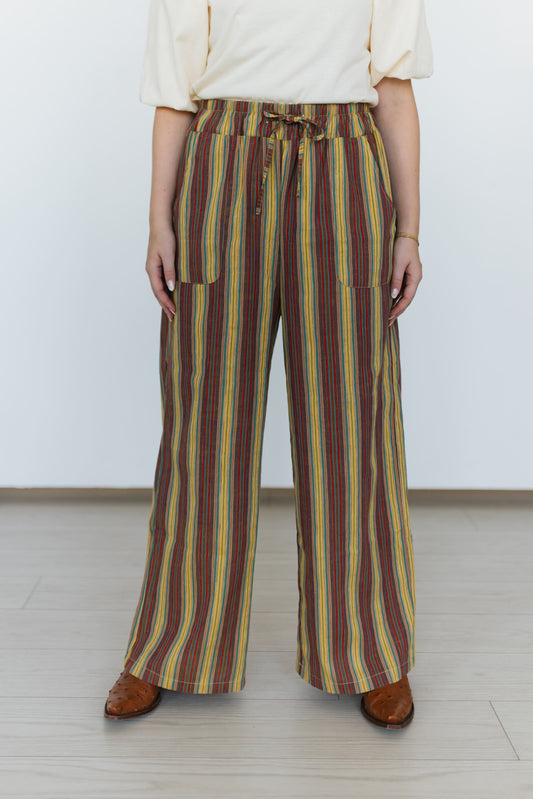 TH2109 OLIVE VINATGE STRIP PANT (7 Pieces)