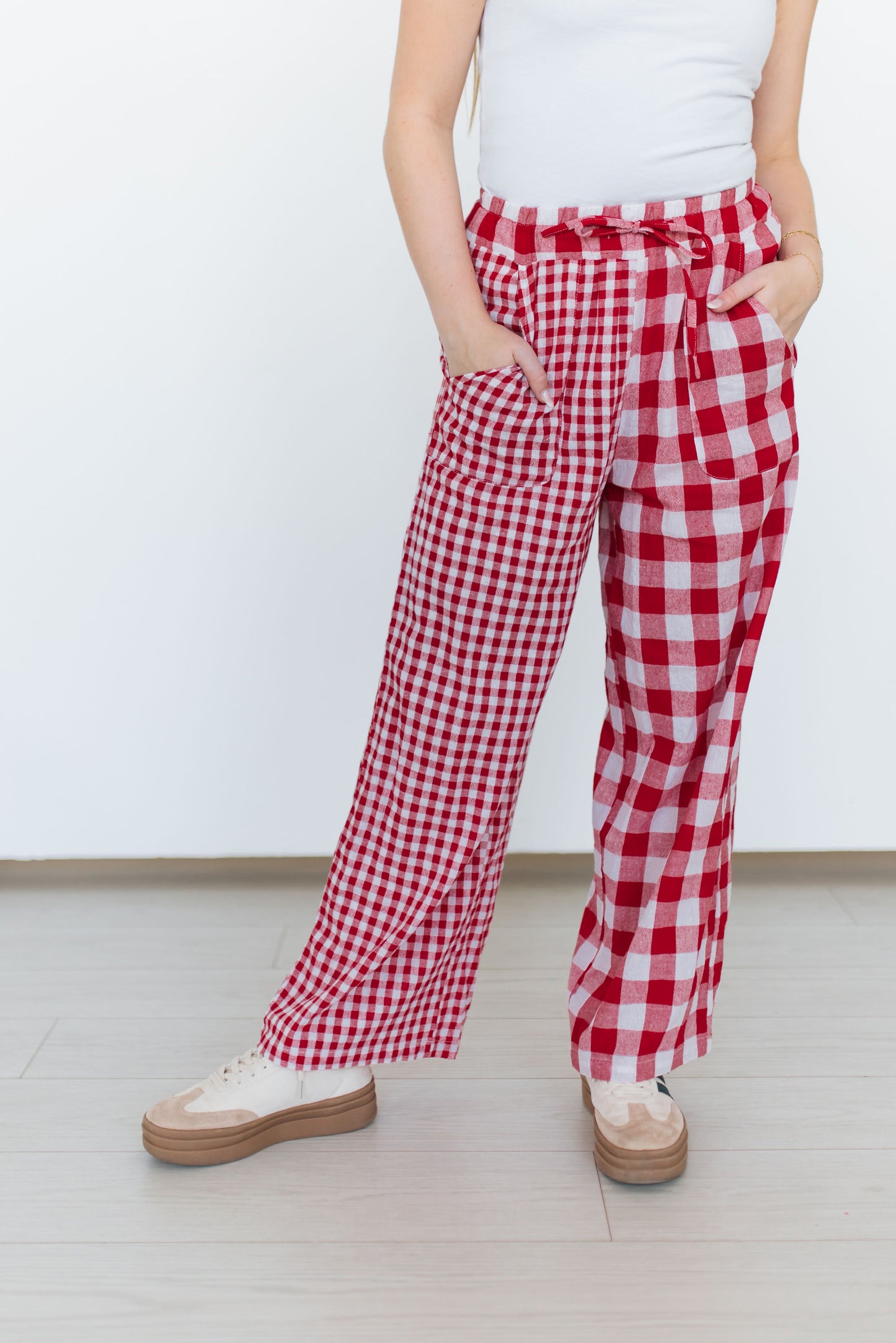 TH2109 MIXED RED GINGHAM PANT  (7 Pieces)