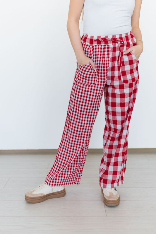 TH2109 MIXED RED GINGHAM PANT  (7 Pieces)