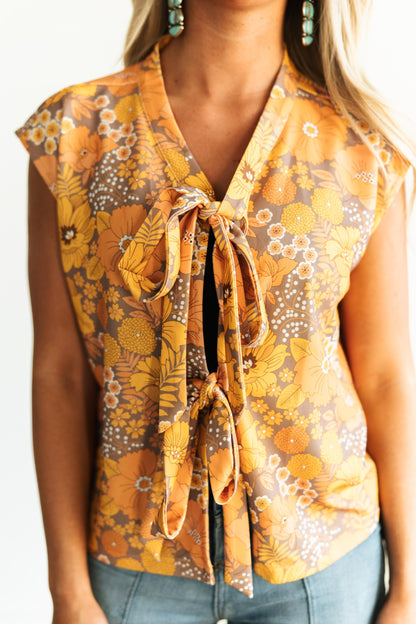 TH2887 VINTAGE FLORAL TIE VEST(7 Piece)