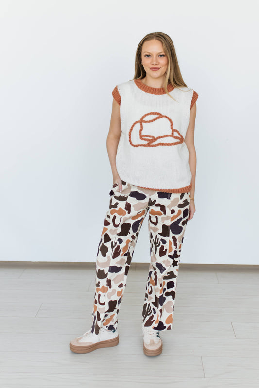 TH4213 HAT IVORY VNECK SWEATER (7 Piece)