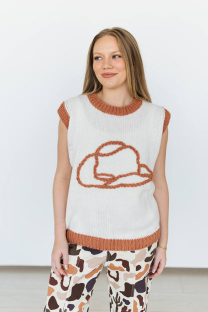 TH4213 HAT IVORY VNECK SWEATER (7 Piece)