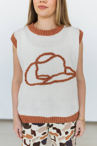 TH4213 HAT IVORY VNECK SWEATER (7 Piece)