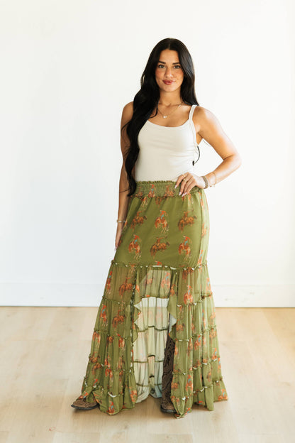 TH1400 S364 OLIVE COWBOY MESH SKRIT (1 Piece)