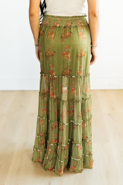 TH1400 S364 OLIVE COWBOY MESH SKRIT (1 Piece)