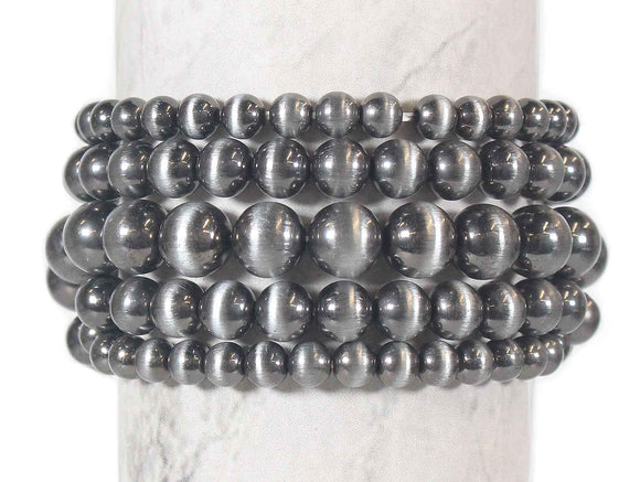 0957 HBR 90 5-Piece Navajo Pearl Stretch Bracelet Set