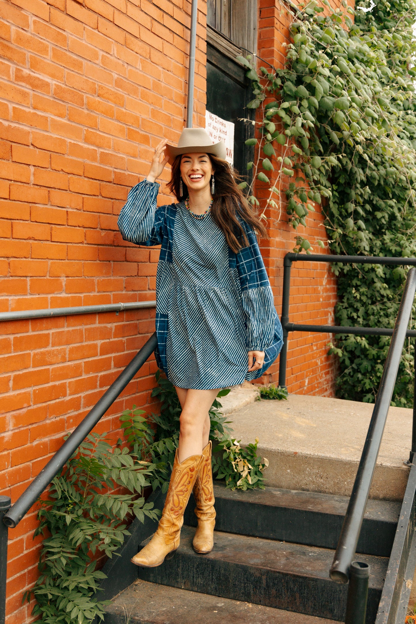 TH2558 BLUE PLAID DRESS (7 Piece)