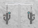 0053 H24 CACTUS EARRING W/ TURQ