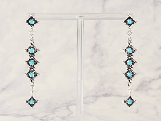 2116 H77 WESTERN SQUARE CLUSTER DANGLE ER TURQ