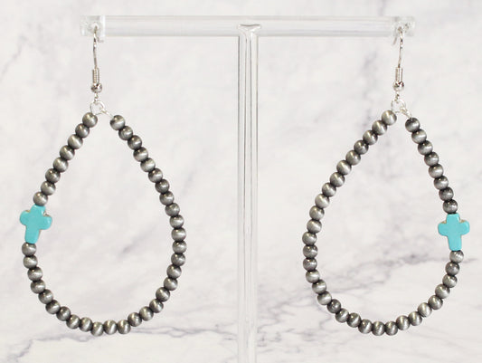 2242 T174 TURQ TEARDROP EARRINGS